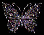 XL Schmetterling bunt Butterfly Strass Bügelbild4 Hotfix Applikation