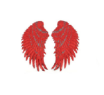 Flügel klein rot Pailletten Teufel Applikation Patch03b