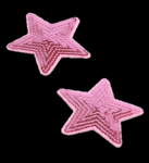 2 Sterne rosa Pailletten Applikation Patch 04