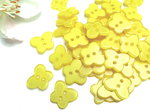 Buttons 13mm acrylic 10 pieces yellow butterfly