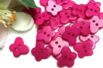 Buttons 13mm acrylic 10 pieces fuchsia butterfly