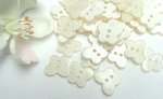 buttons 13mm acrylic 10 pcs white butterfly