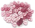 Buttons 12x13mm acrylic 10 x heart glitter pink glitter
