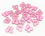 Buttons 13mm acrylic glitter pink butterfly