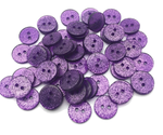 Buttons 13mm acrylic 10 x round glitter purple