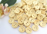 BButtons 15mm wood 10 pieces light brown yellow round seam