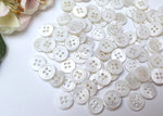 Buttons 10mm mother of pearl 10 pieces white round