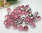 4 bar eyelet buttons pink transparent round faceted ball 12mm