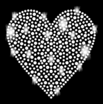 Heart rhinestone iron-on picture 10 hotfix application red