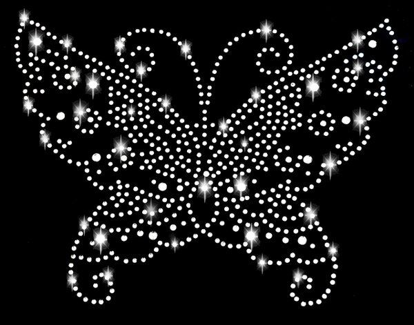 XXL Schmetterling Butterfly Strass Bügelbild3 Hotfix Applikation