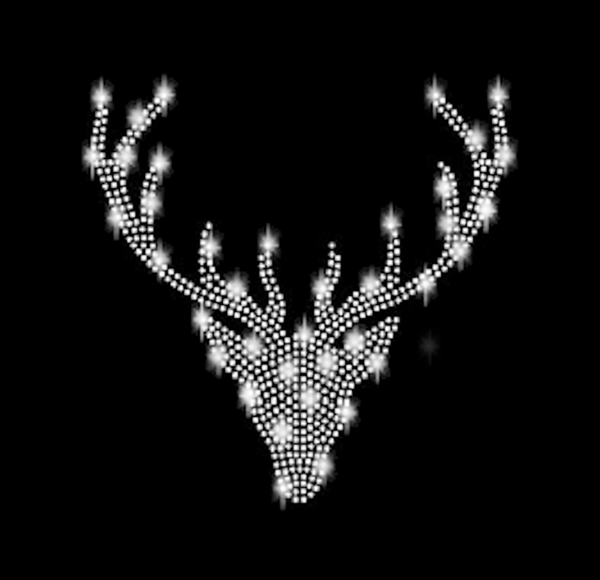 Deer Antlers Rhinestone Iron-on1 Hotfix Application