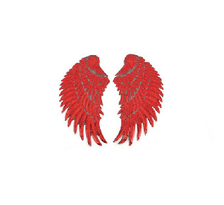 XL Teufel Flügel rot Pailletten Applikation Patch03