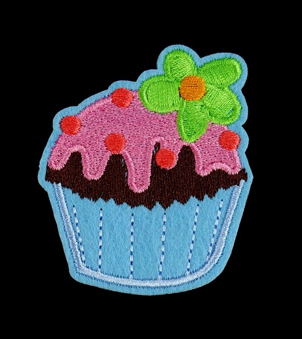 6x Cupcake Muffin Bügelbilder Applikationen Patch 01