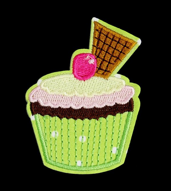 Cupcake muffin iron-on applique patch 01