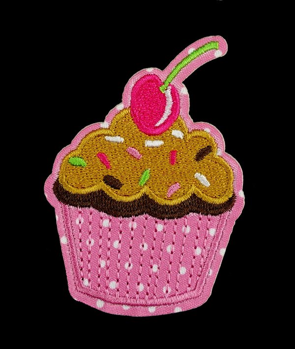 Cupcake muffin iron-on applique patch 01