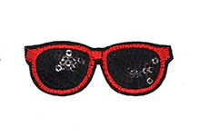 Sonnenbrille Pailletten rot Applikation Patch01