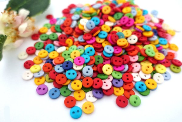 Buttons 9mm acrylic 20 pieces colorful round