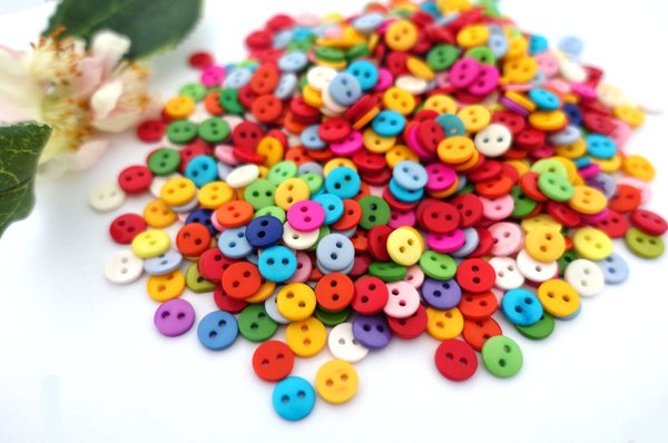 Buttons 9mm acrylic 20 pieces colorful round