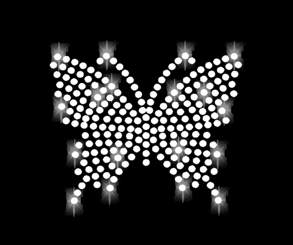 Schmetterling Butterfly Strass Bügelbild16 Hotfix Applikation