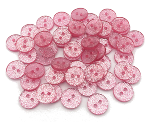 Knöpfe 15mm Acryl 10 x rund Glitzer rosa pink Glitter jetzt günstig