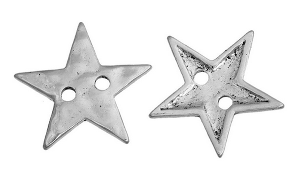 Buttons 20mm stars antique silver traditional costume