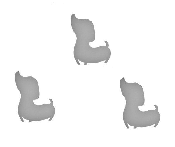 3 dog reflective iron-on 2 hotfix application PES