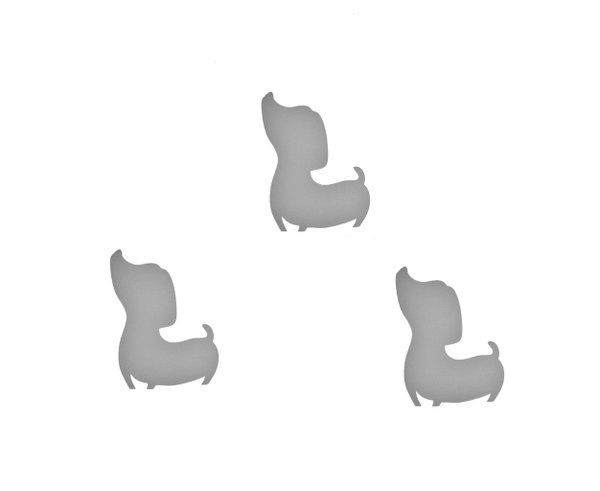 3 Hund dog reflektierendes Bügelbild 2 Hotfix Applikation PES