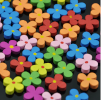 Eyelet button 13 mm wood 10 pieces colorful flower