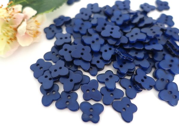 buttons 13mm acrylic 10 pcs blue butterfly