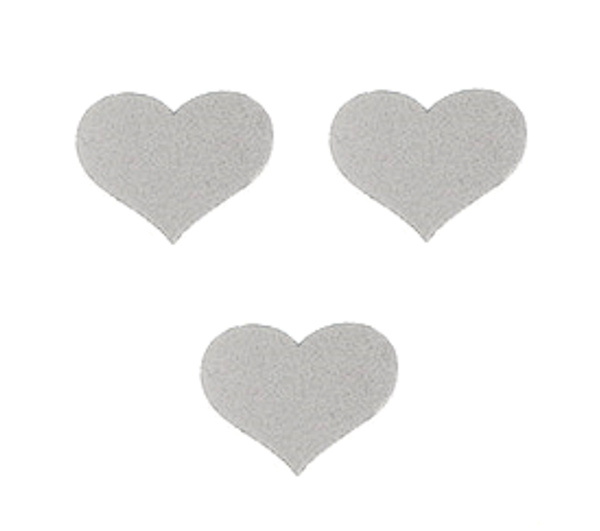 3 hearts reflective iron-on 2 application