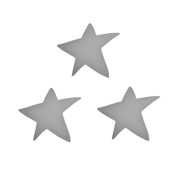 3x Stars reflective iron-on 2 hotfix application