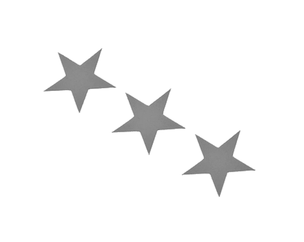 3x Sterne reflektierendes Bügelbild 3 Applikation