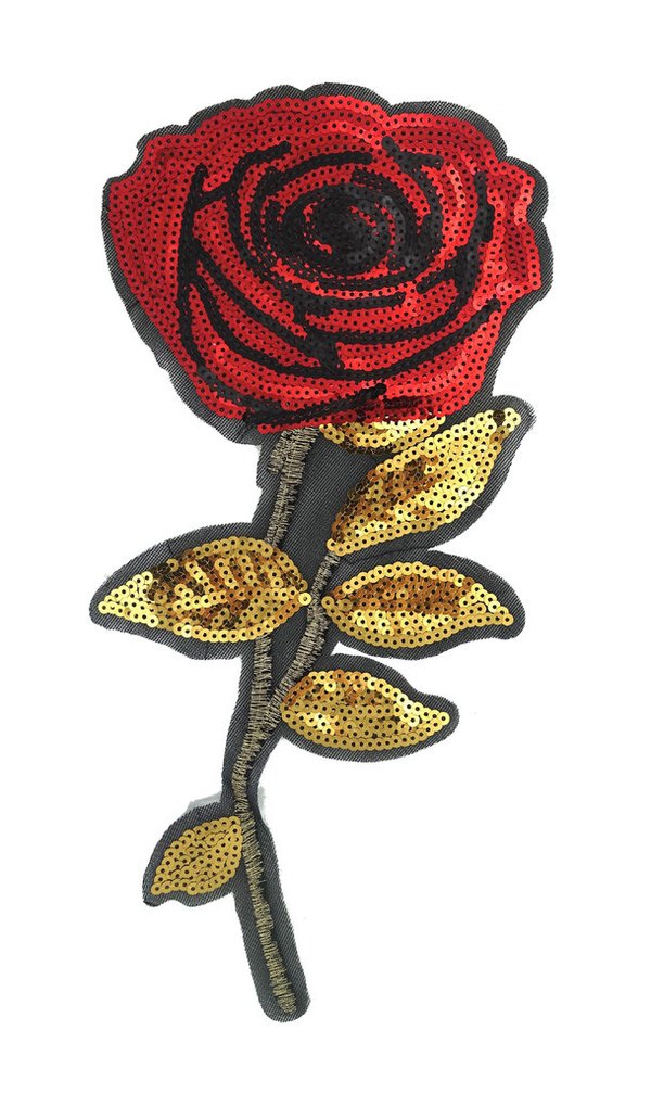 Rose sequins application patch 01