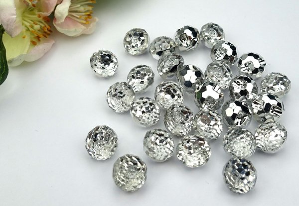 4 bar eyelet buttons clear round facet ball 12mm