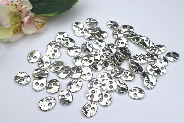 Buttons 13mm oval antique silver traditional costume