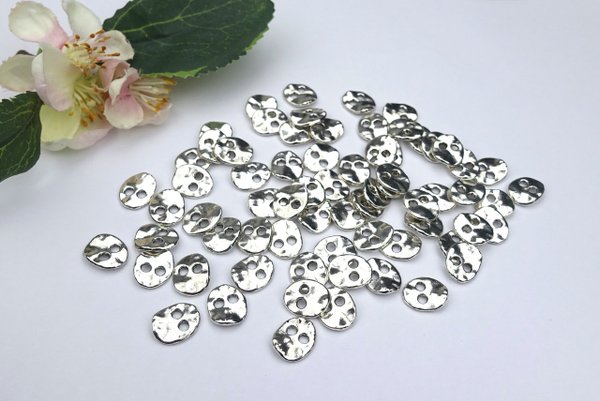 Buttons 13mm oval antique silver traditional costume