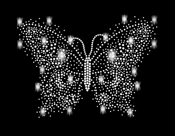 Schmetterling Butterfly Strass Bügelbild 19 Applikation