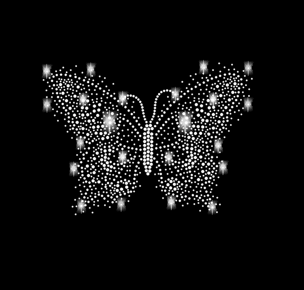 Butterfly rhinestone motif iron-on 19 hot fix application