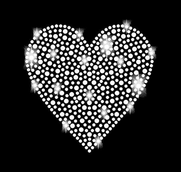 Heart rhinestone iron-on picture 10 hotfix application red